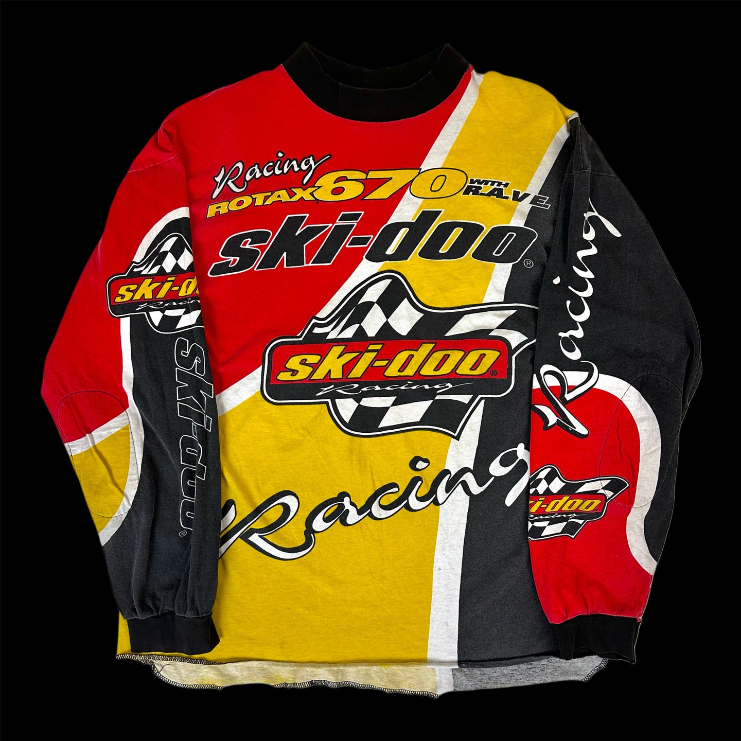 90s ski doo racing moto jersey red yellow