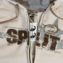 Load image into Gallery viewer, y2k split working class hero zip up hoodie
