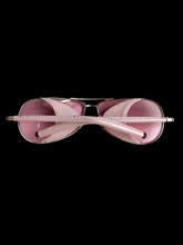 Load image into Gallery viewer, vintage chrome hearts chute sunglasses pink lenses leather silver frame
