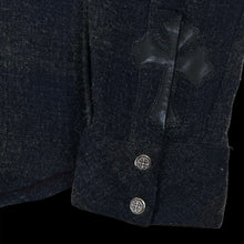 Load image into Gallery viewer, vintage chrome hearts cuff cross patch wool button down western shirt
