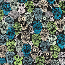 Load image into Gallery viewer, 2000s harley skulls &amp; gears hawaiian button up
