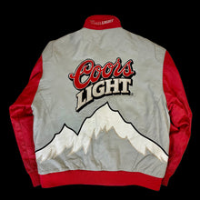 Load image into Gallery viewer, 90s jeff hamilton coors light racing jacket grey red
