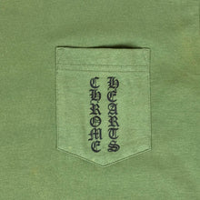 Load image into Gallery viewer, early 2000s chrome hearts scroll logo tee olive
