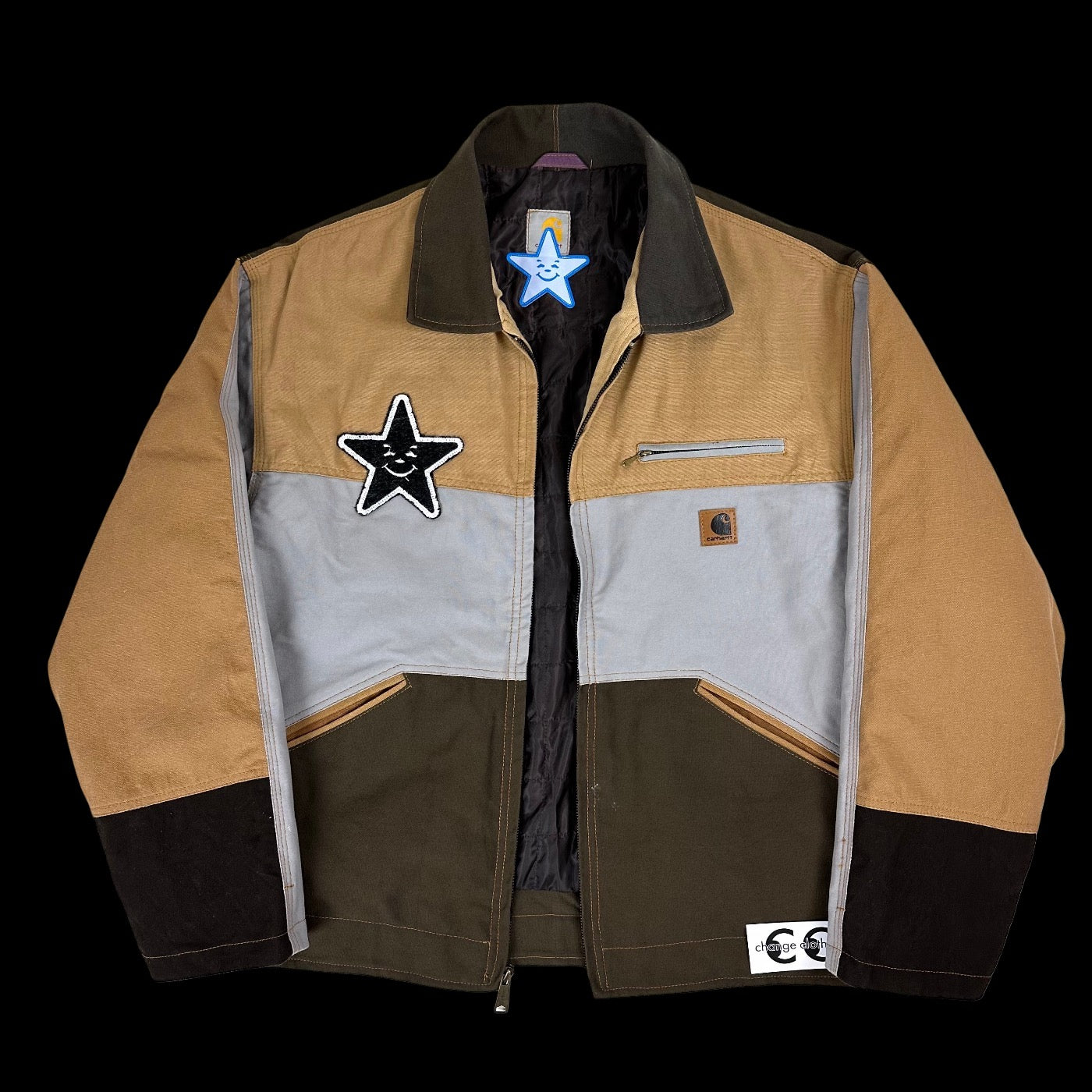 2022 asspizza reworked carhartt zip up jacket – change clothes