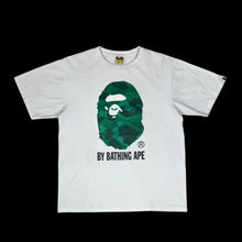 Load image into Gallery viewer, 2010s bape green camo ape head tee
