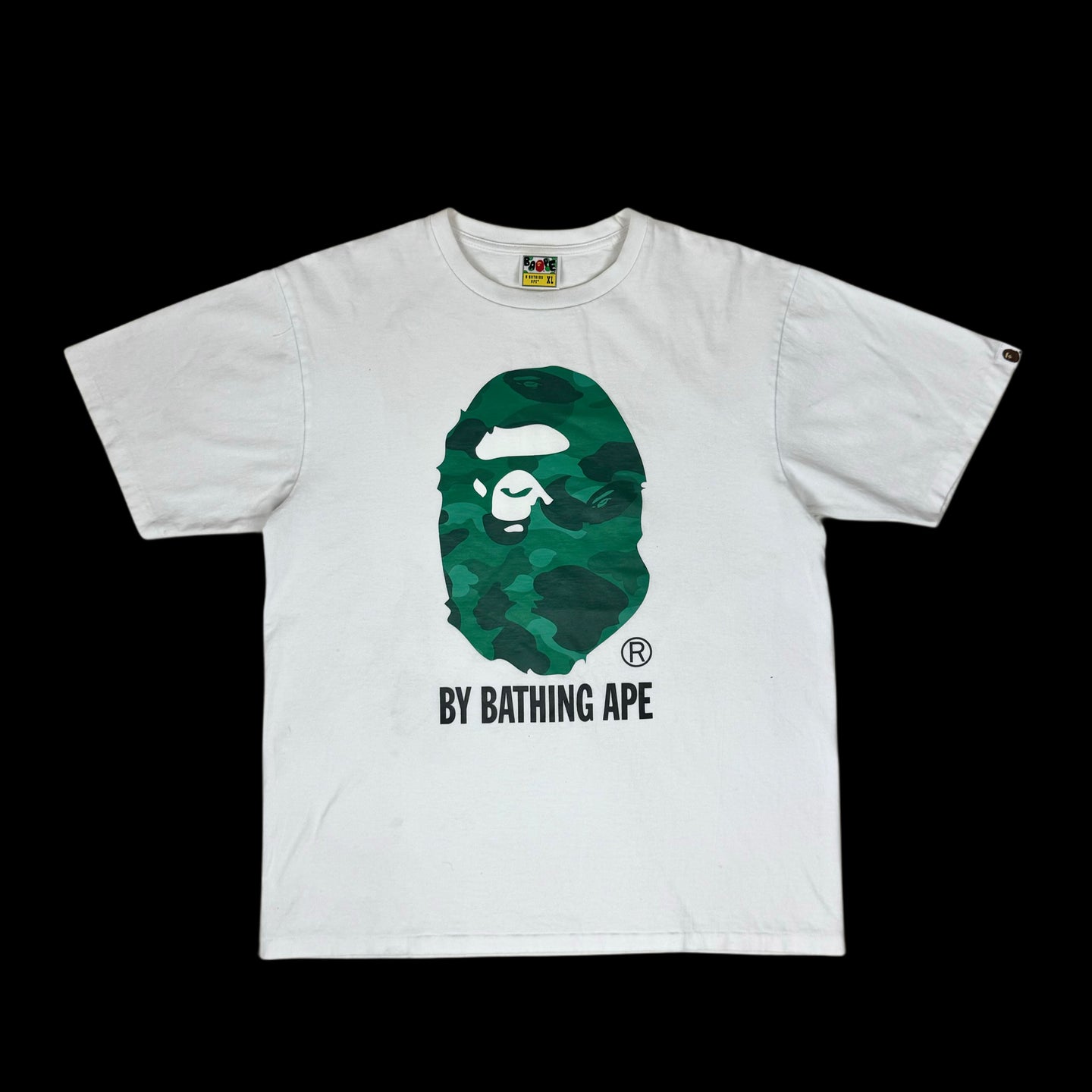 2010s bape green camo ape head tee