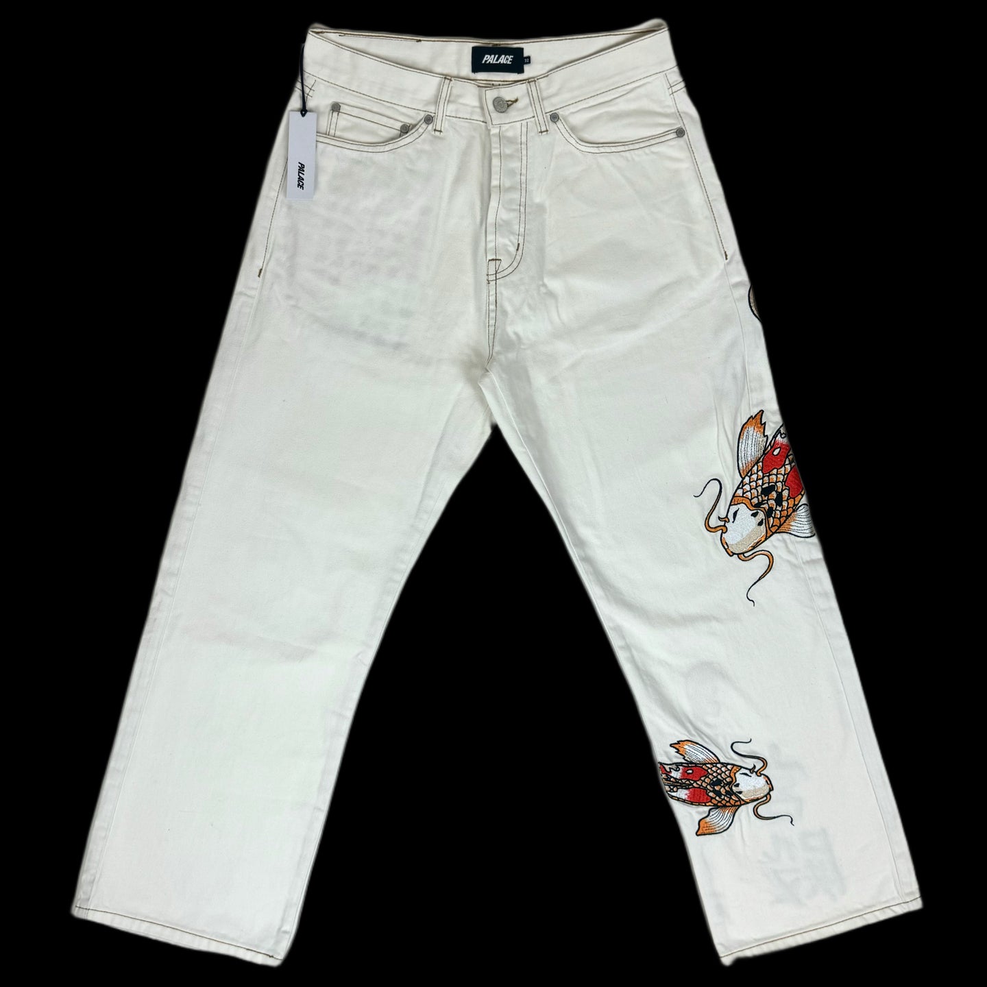 2021 palace carp denim jeans white