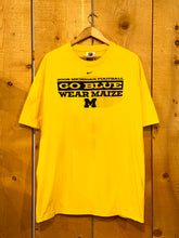 Load image into Gallery viewer, 2006 nike michigan football go blue wear maize tee
