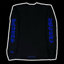 Load image into Gallery viewer, chrome hearts 1988 long sleeve tee black blue logos
