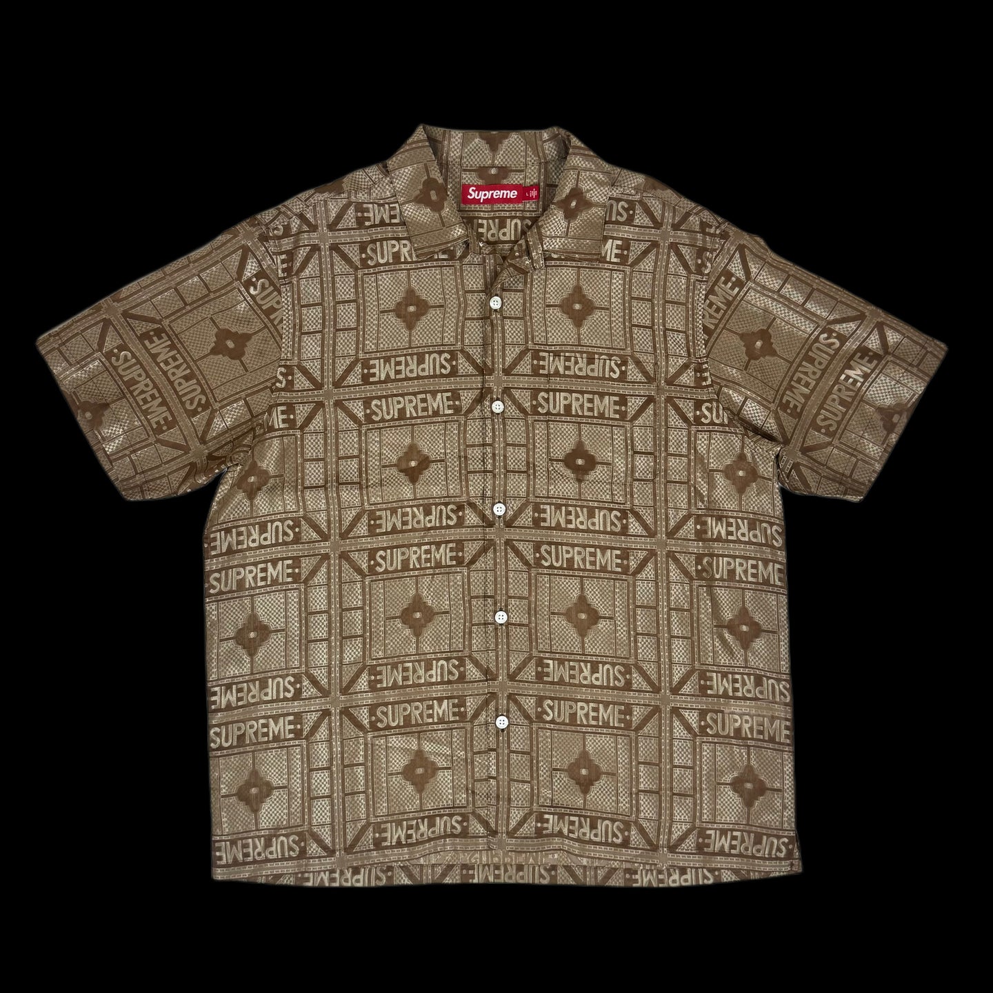 2024 supreme tray jacquard buttom up shirt – change clothes