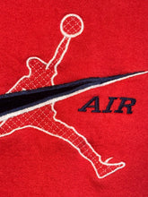 Load image into Gallery viewer, 90s nike swoosh air jordan embroidered crewneck red
