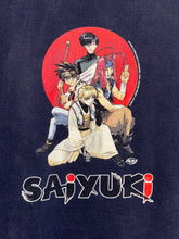 Load image into Gallery viewer, 2000 saiyuki manga anime yin yang logo tee navy
