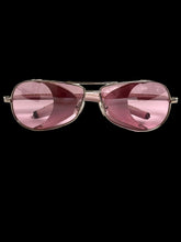 Load image into Gallery viewer, vintage chrome hearts chute sunglasses pink lenses leather silver frame
