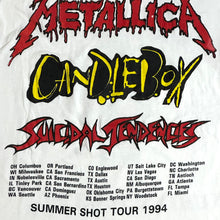 Load image into Gallery viewer, 1994 metallica summer shit tour blood tee white

