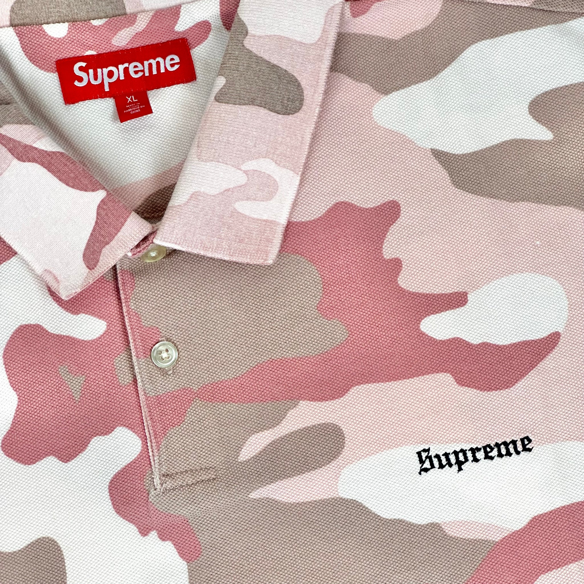 2025 supreme washed camo pique polo – change clothes