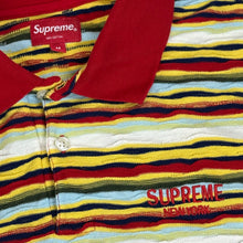 Load image into Gallery viewer, 2019 supreme textured stripe woven polo red
