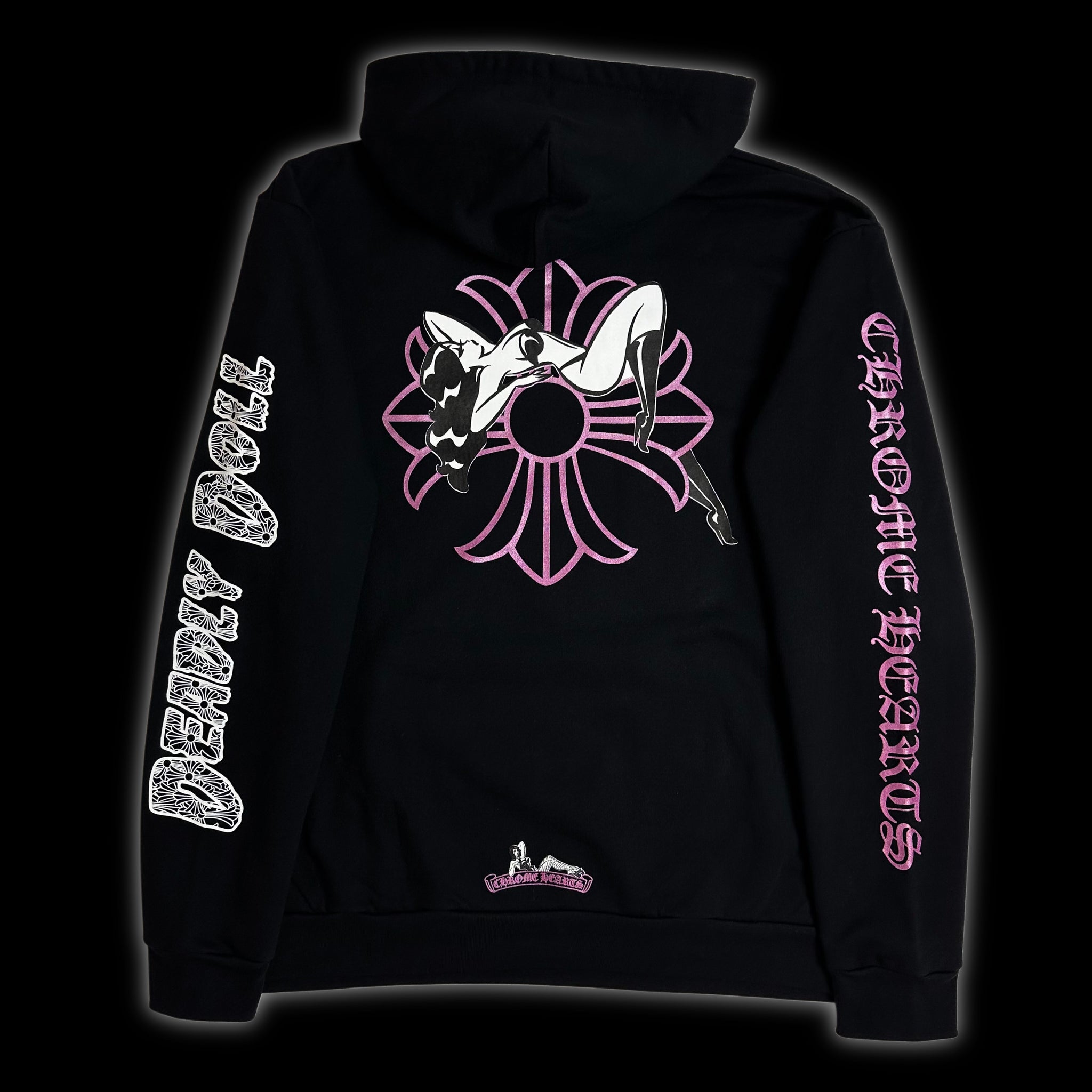 2026 chrome hearts deadly doll pink glitter pullover – change clothes