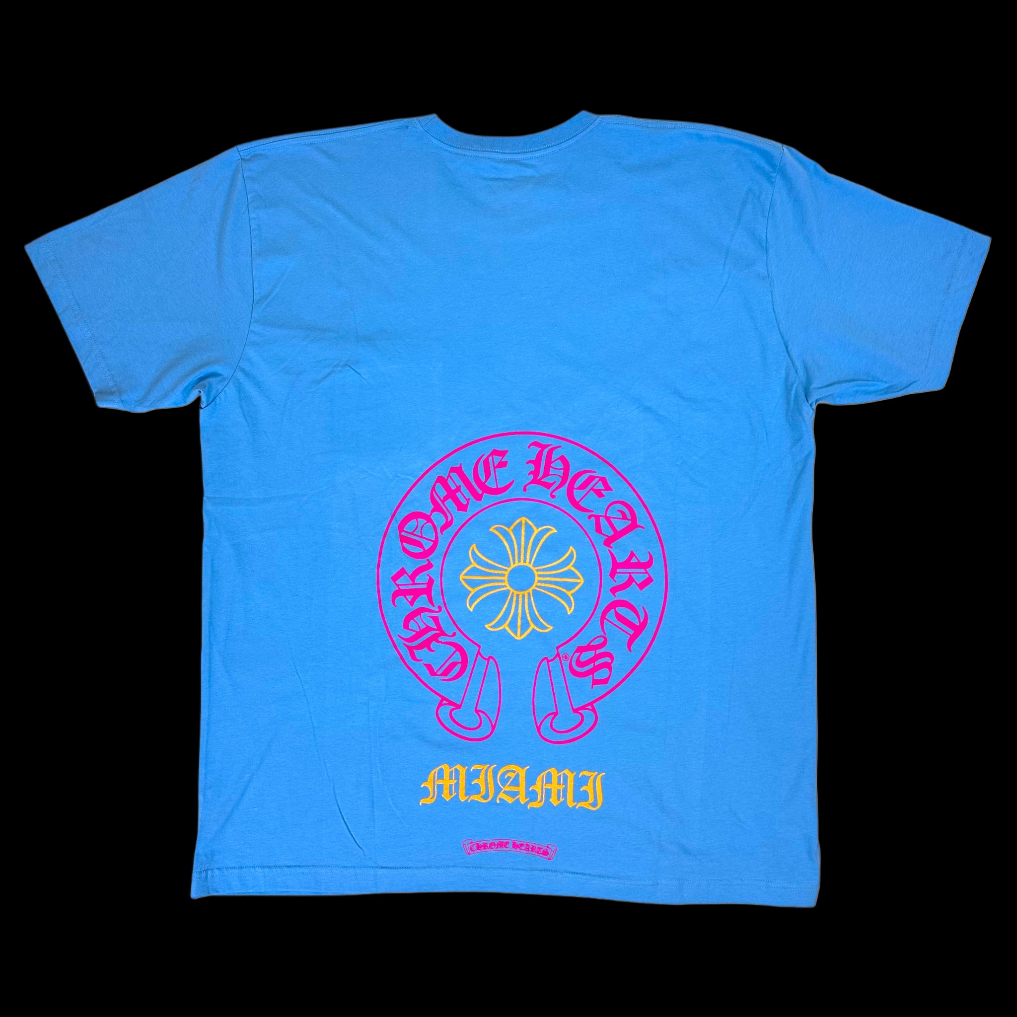 chrome hearts art basel miami horseshoe tee light blue – change