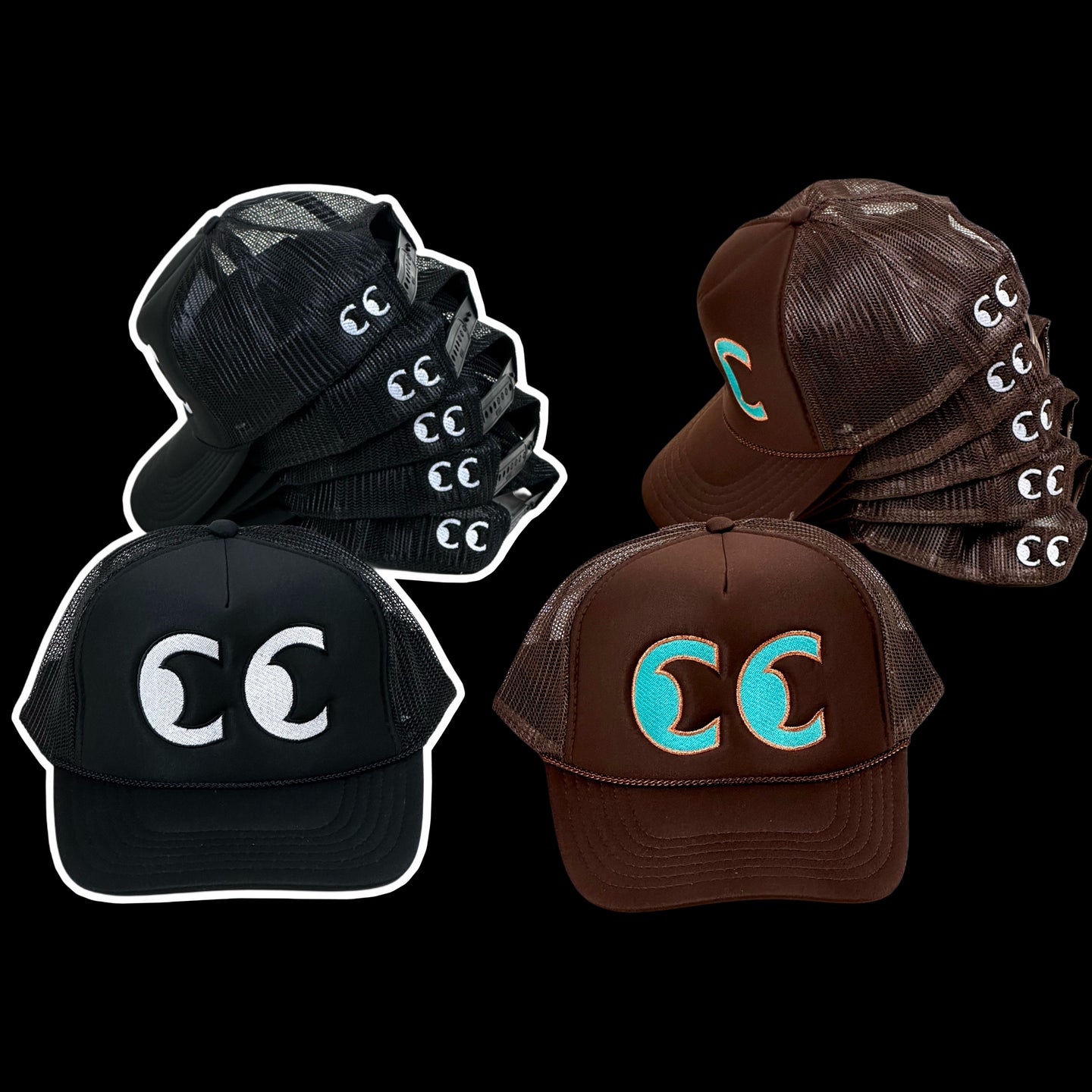 cc eyes logo trucker hat