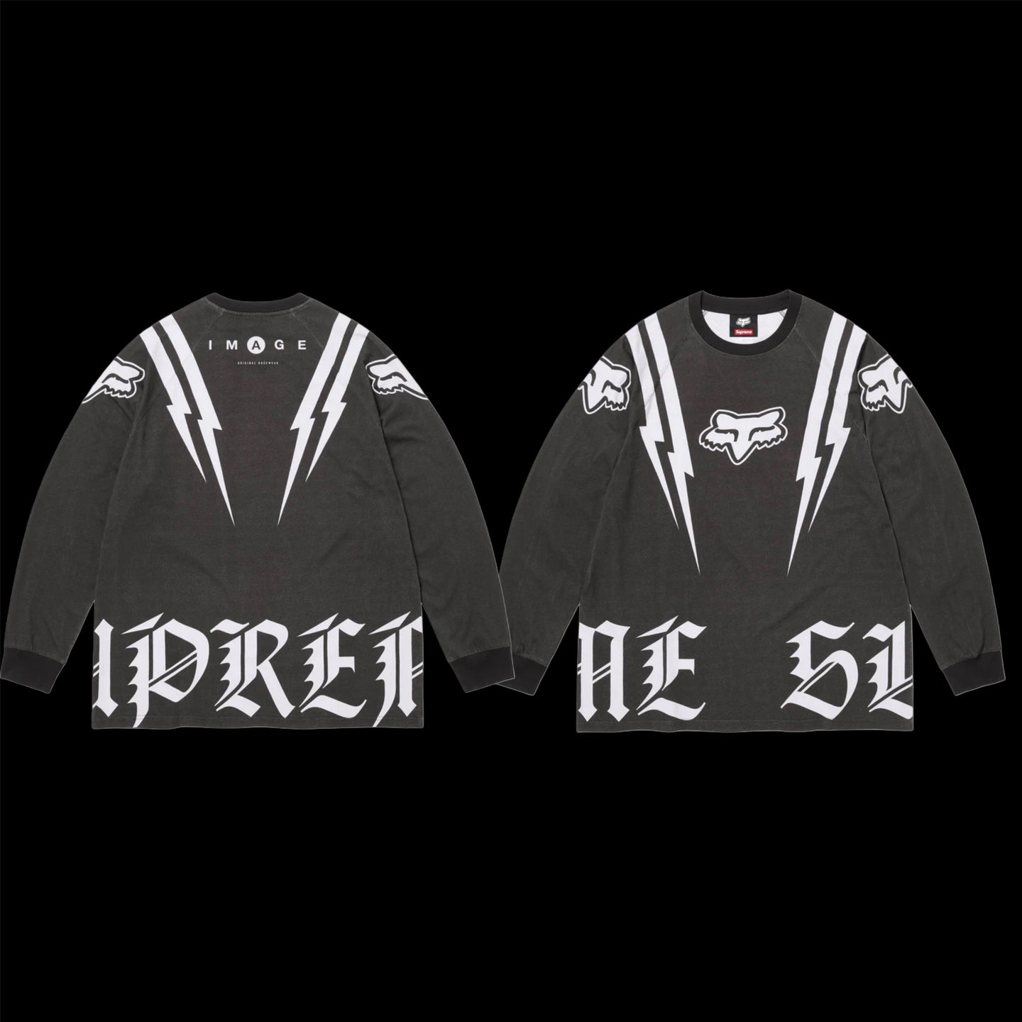 2025 supreme // fox racing l/s top jersey black