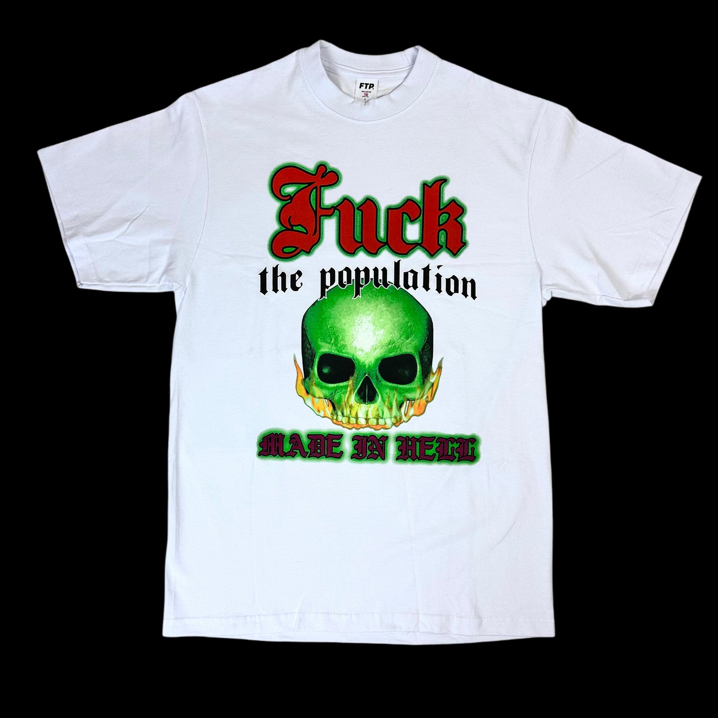 ftp made in hell skull tee white