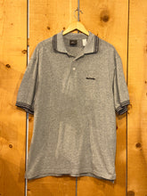 Load image into Gallery viewer, 90s no fear contrast cuff emb polo grey navy
