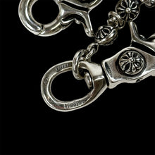 Load image into Gallery viewer, chrome hearts cross ball wallet chain .925 sterling silver double lobster clip
