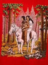 Load image into Gallery viewer, 90s native american forest illustration tee red
