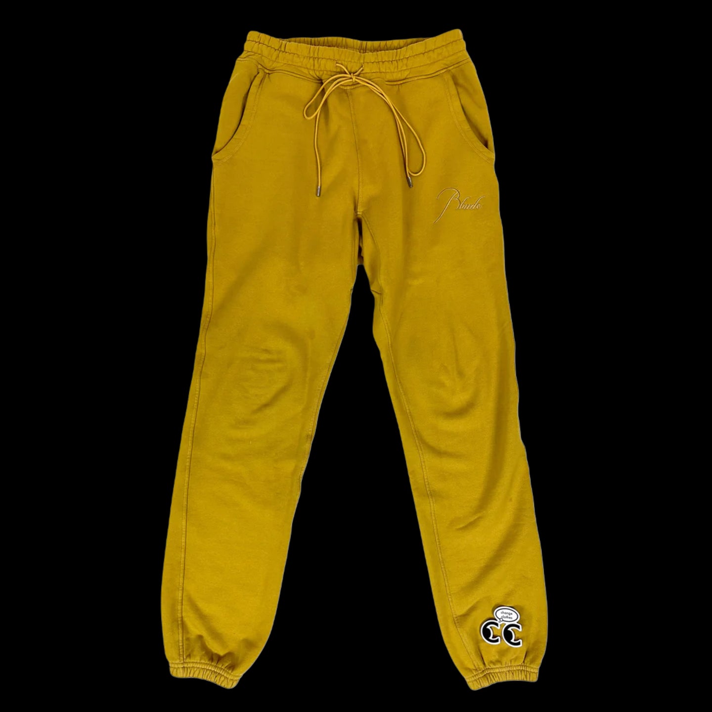 2022 rhude terry sweatpant mustard