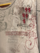 Load image into Gallery viewer, 2000s monarchy shoulder blast embroidered tee
