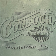 Load image into Gallery viewer, late 90s harley genuine engine tee emerald fade
