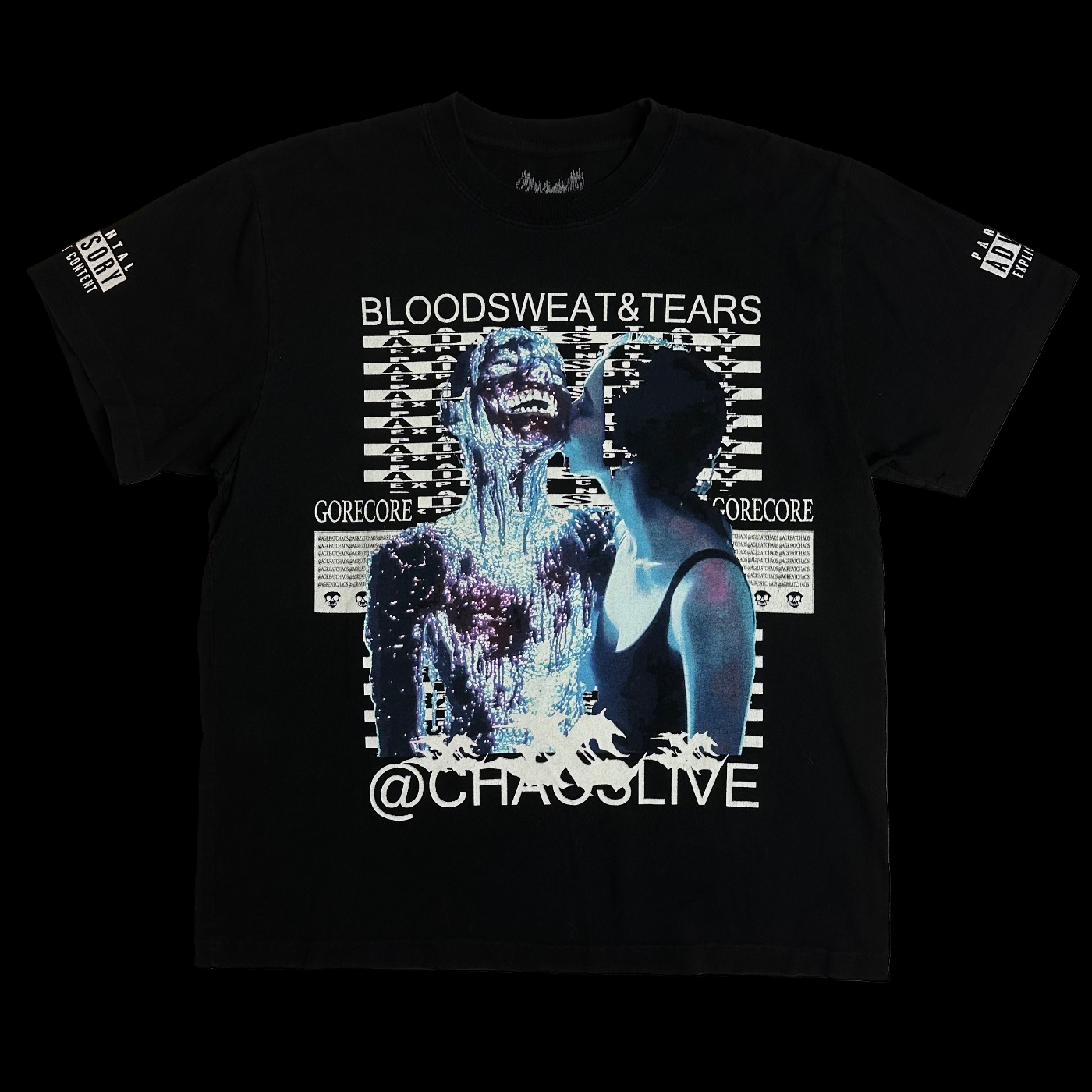 ken carson blood sweat & tears chaos tour tee