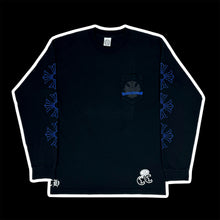 Load image into Gallery viewer, 2000s chrome hearts distressed blue logos l/s
