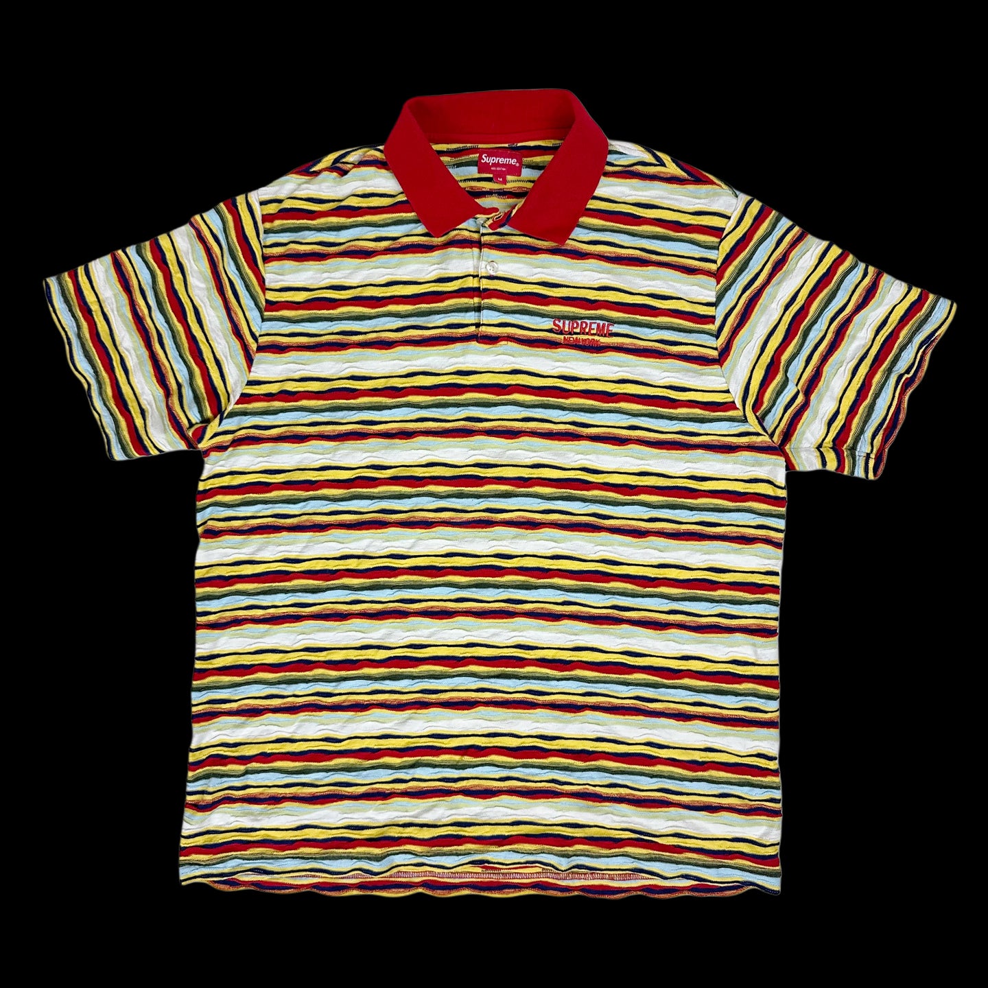 2019 supreme textured stripe woven polo red