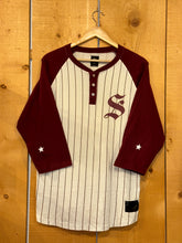 Load image into Gallery viewer, 2010s stussy pinstripe old english s raglan top
