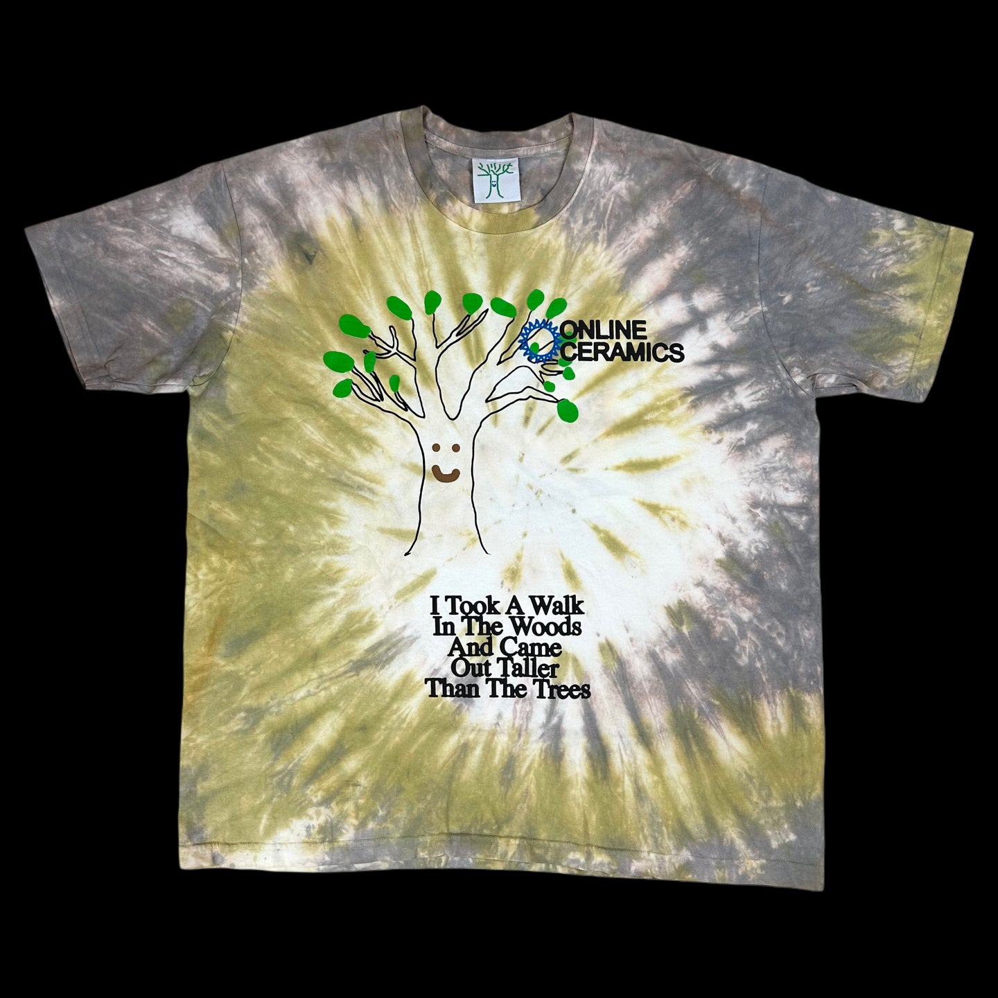 2021 online ceramics taller than the trees tie dye tee
