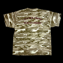 Load image into Gallery viewer, vintage desert camo on a mission tee
