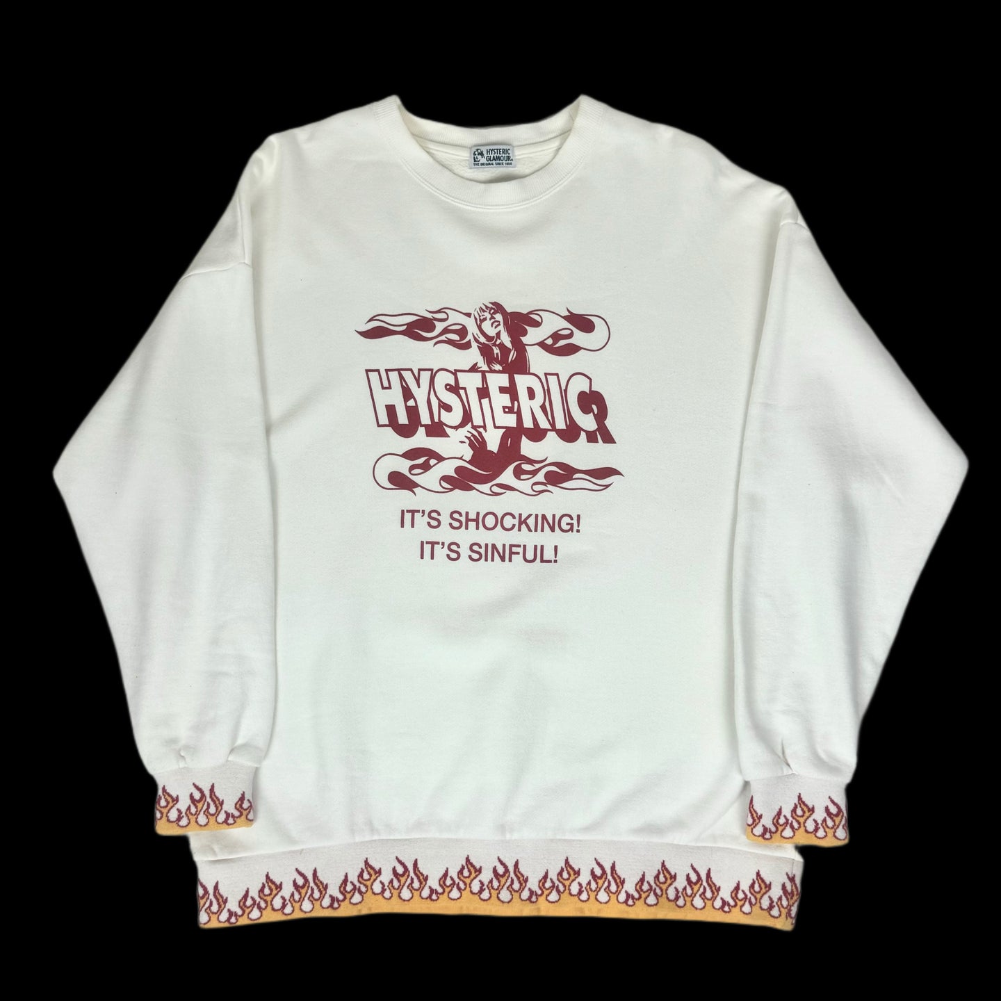 vintage hysteric glamour flames crewneck