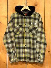 Load image into Gallery viewer, 2000s airwalk hooded flannel button up green

