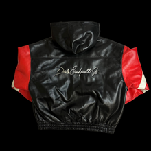 Load image into Gallery viewer, 2000s nascar dale earnhardt jr hooded leather jacket
