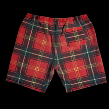 Load image into Gallery viewer, 2021 supreme plaid sweat shorts red
