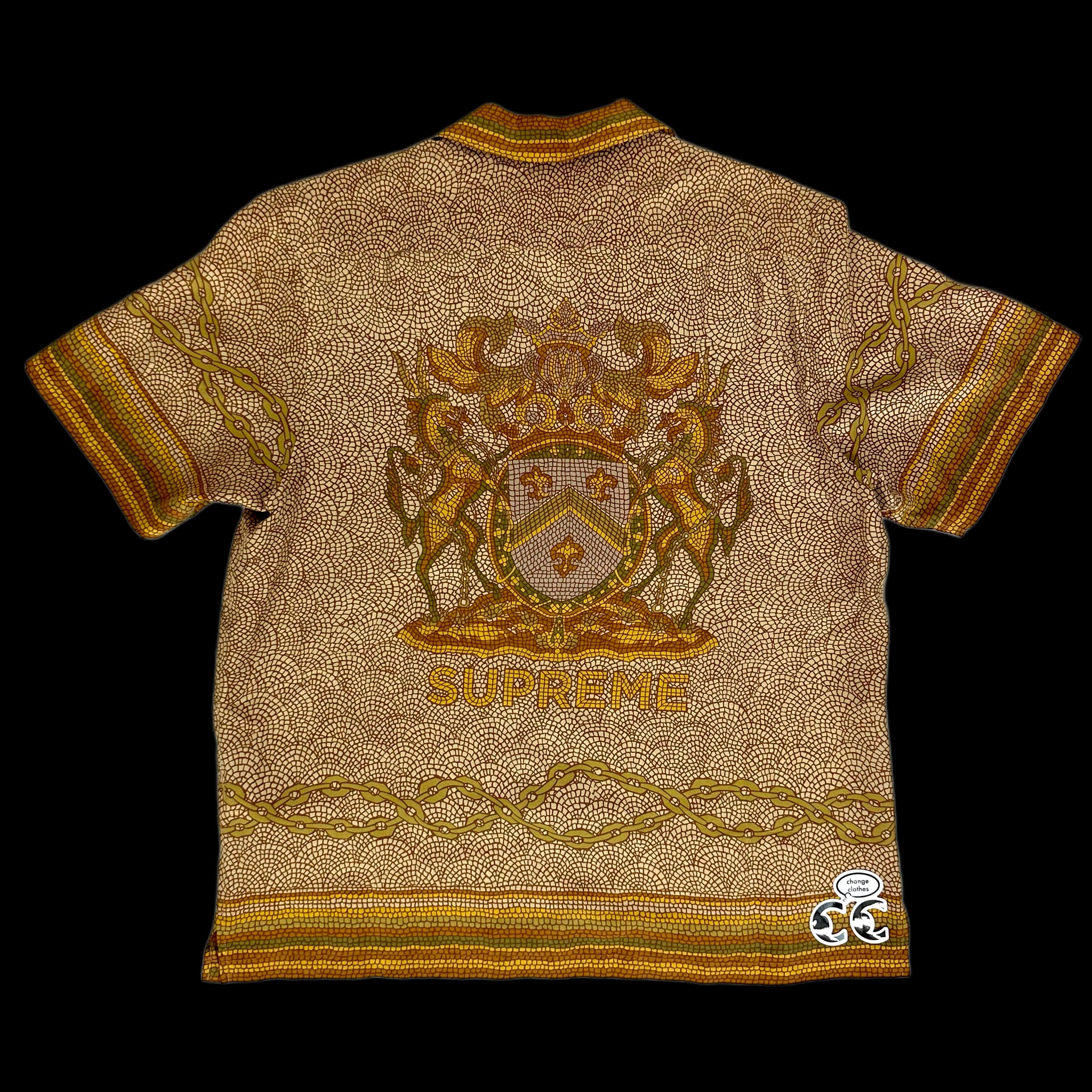 2020 supreme mosaic silk shirt – change clothes
