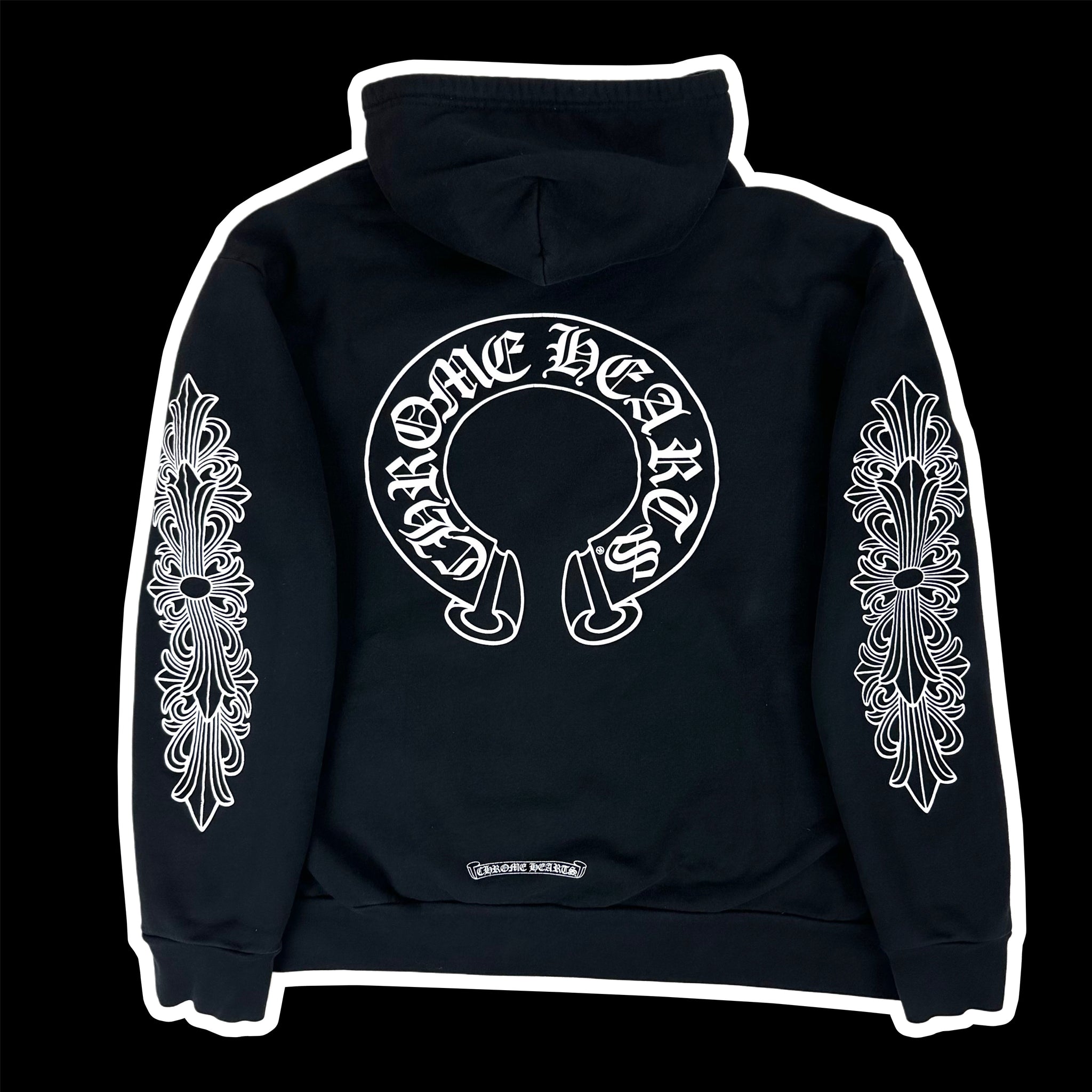 トップス Chrome Hearts chrome hearts horseshoe floral dagger zip hoodie – change clothes