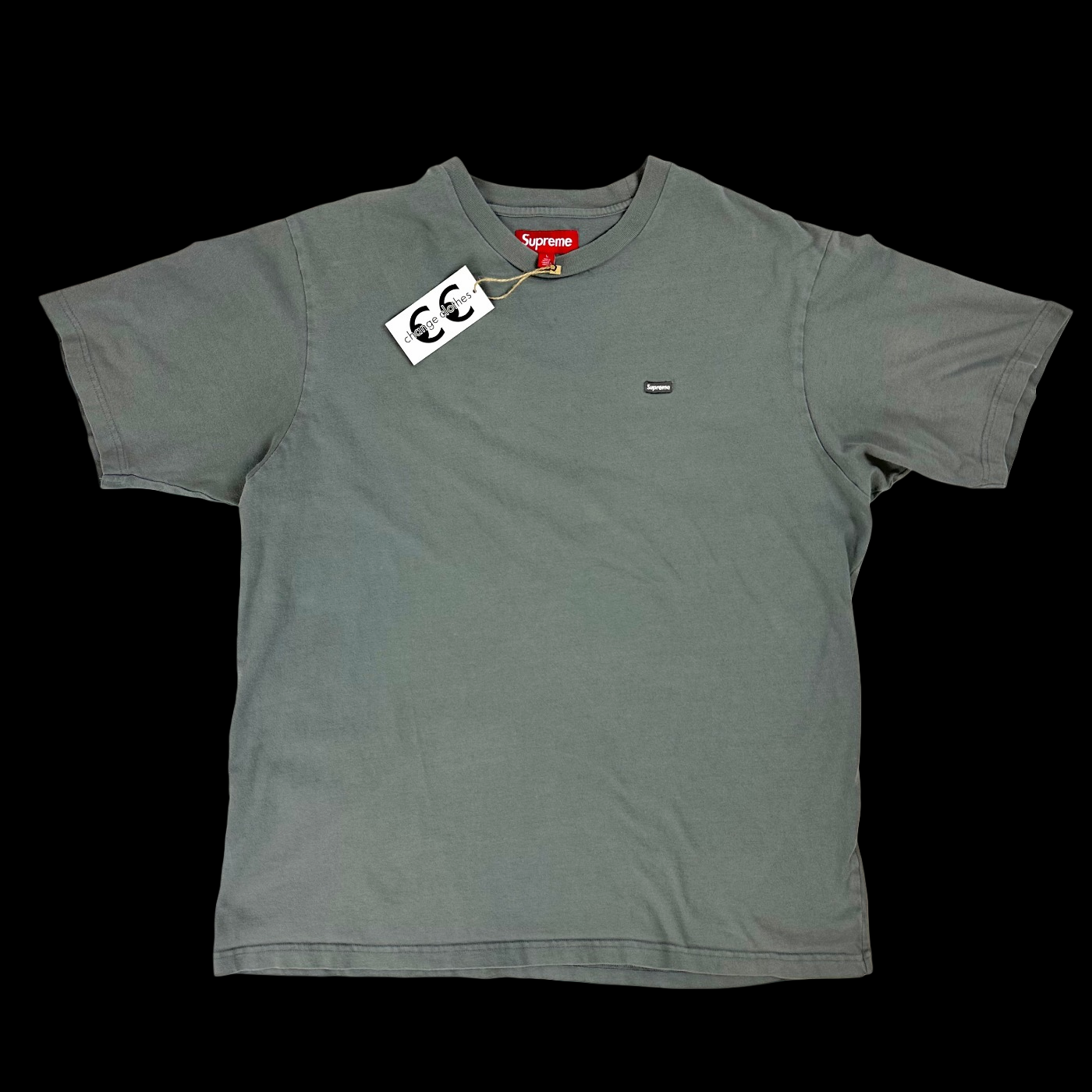 2023 supreme small box logo tee dark grey