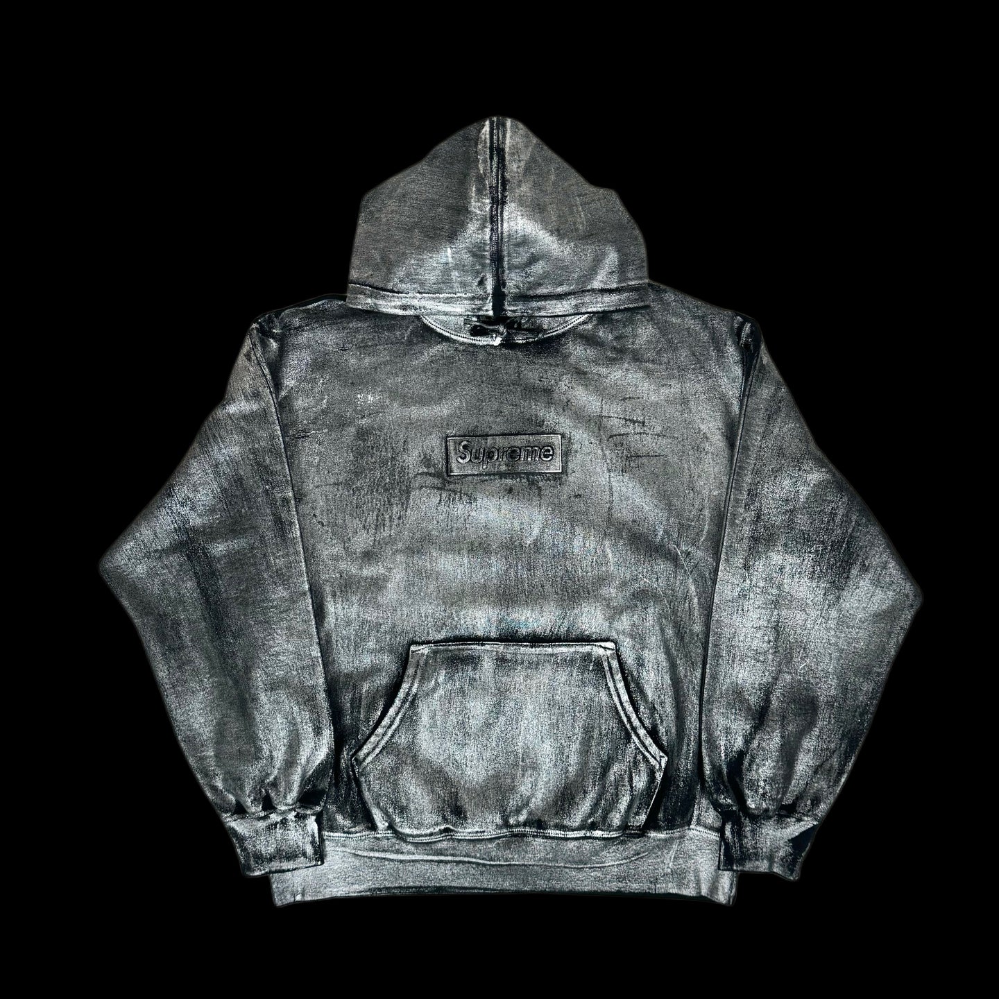 2024 supreme margiela foil box logo hoodie black