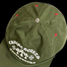 Load image into Gallery viewer, chrome hearts gas station 6 panel hat olive red

