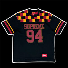 Load image into Gallery viewer, 2024 supreme patchwork yoke football top black
