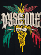 Load image into Gallery viewer, 2000s dyse one inverted pot leaf rasta tee navy
