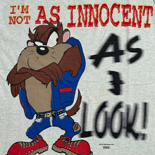 Load image into Gallery viewer, 1996 taz not as innocent as i look tee
