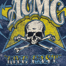 Load image into Gallery viewer, 2000s affliction live fast aop tee blue
